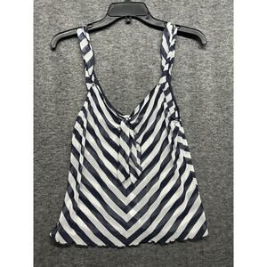 Victoria’s‎ Secret Womens Sleeveless Sheer Mesh Tank Top Medium Striped Blouse V
